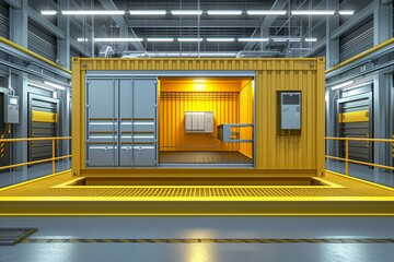 Space station themed container in a facility