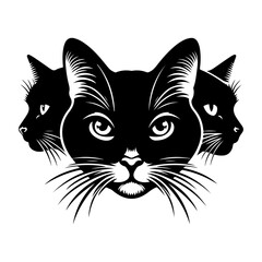 Obraz premium Cat Face, Silhouettes , vector black color silhouette