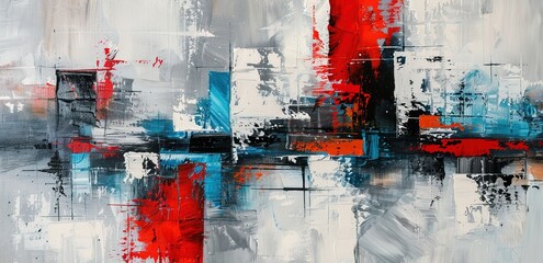 An abstract cityscape on a light gray background conveys bright energy.