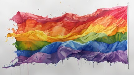 LGBT Pride Day pencil drawing flag and people illustration background