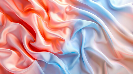 Obraz premium A close up of a blue and pink silk fabric.