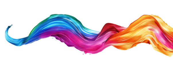 color gradient brush stroke isolated on white or transparent png