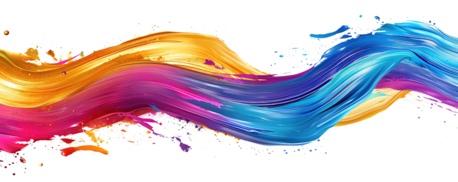 color gradient brush stroke isolated on white or transparent png