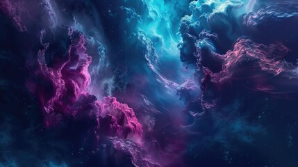 Space Graphics. Supernatural Galaxy Nebula in Night Sky. Abstract Universe with Stars