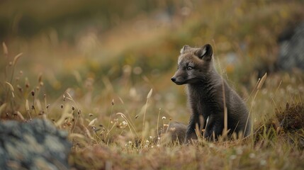 Fototapeta premium Young Arctic Fox cub in Iceland