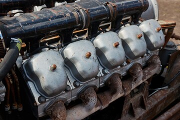 Big rusty V10 engine block