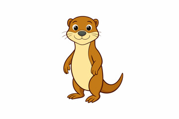 otter cartoon vector illustration