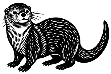 otter line art silhouette illustration