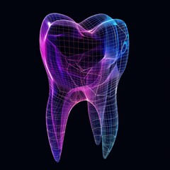 Gleaming Ivory: A 3D Tooth Sculpture in the Shadows. Generative AI