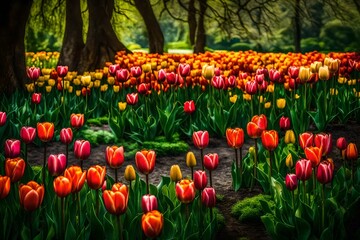 red and yellow tulips