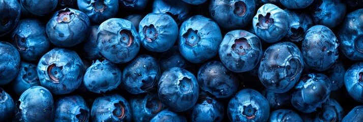 Blueberry texture background, Cyanococcus fruits pattern, blue purple berries mockup, banner, wild...