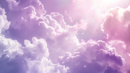 Fototapeta premium Pink sky Background. Shiny white, purple and pink beauty clouds background