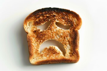Burnt toast, sad bread, unhappy monday, toxic food, burnt sliced loaf, funny dish, danger carbohydrates
