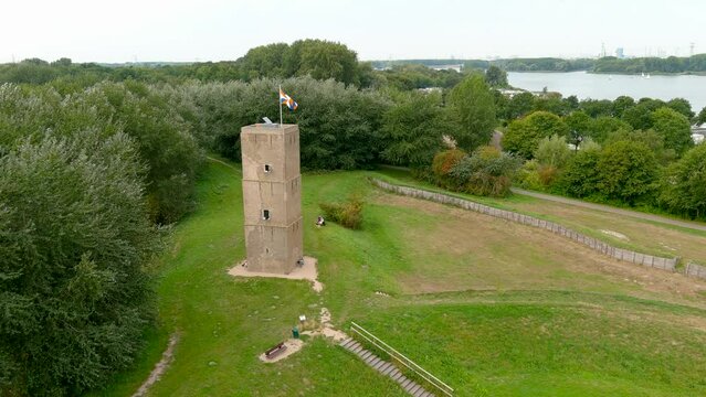 Stenen Baak lighthouse in South Holland, Netherlands.
