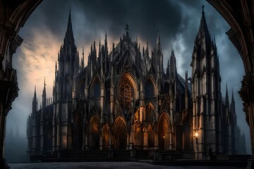 Fototapeta premium gothic cathedral in the night