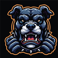 angry pitbull mascott