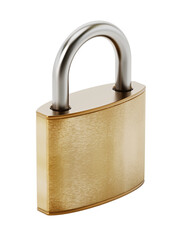 Padlock isolated on transparent background. 3D illustration