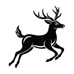 Running Deer Logo icon vector silhouette 