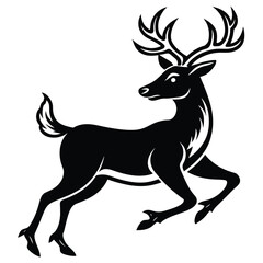Running Deer Logo icon vector silhouette 