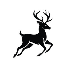 Running Deer Logo icon vector silhouette 