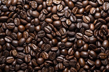 Naklejka premium Overhead view of backdrop representing halves of dark brown coffee beans with pleasant scent