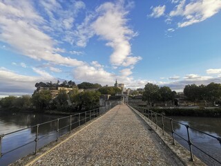 river, architecture, landscape, sky, stone, water, arch, travel, nature, old, europe, ancient, construction, bridge, France, Antic Rome