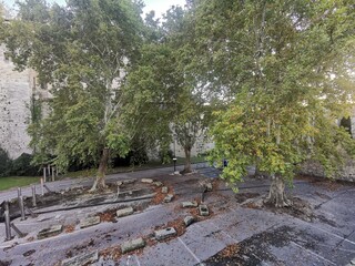 river, architecture, landscape, sky, stone, water, arch, travel, nature, old, europe, ancient, construction, bridge, France, Antic Rome