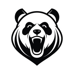 Panda shouting vector silhouette 