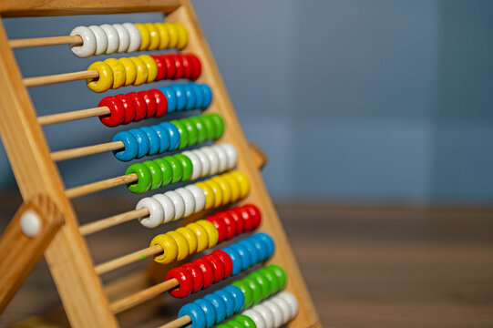 Wooden children's abacus stand, preschool education for children.
