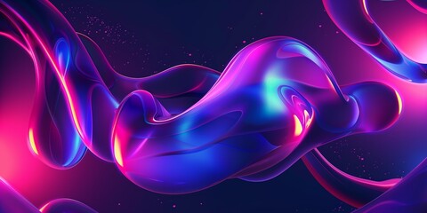 3D render of purple and blue gradient background with fluid shapes, ideal for modern wallpapers, digital art, and creative designs.