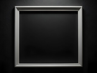 White frame on black wall. A minimalist design that adds a touch of elegance to any Generative AI