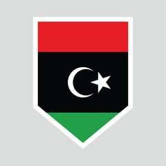 Libya Flag in Shield Shape Frame