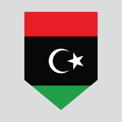 Libya Flag in Shield Shape Frame