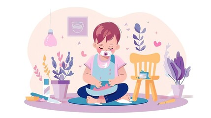 Little Timmy was a messy eater, but he was also a very happy baby