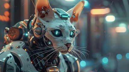 Cat headed humanoid robot