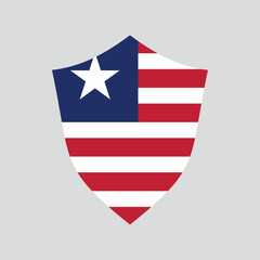 Liberia Flag in Shield Shape Frame