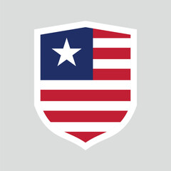 Liberia Flag in Shield Shape Frame