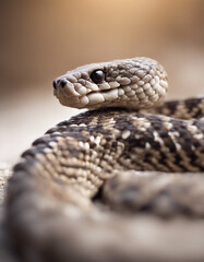 Fototapeta premium rattlesnake, isolated white background 