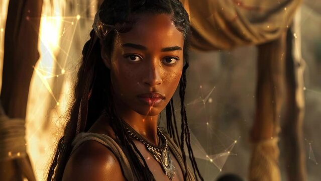 Rahab from the Bible as a black woman. Generate AI.