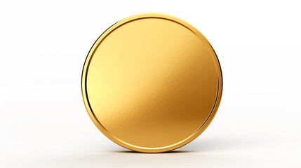 coin 3d , empty coin, Isolated on white