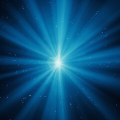 Shinning sunburst light rays in the dark. Blue star burst, explode star burst background image. Blue linear sunburst gradient background 