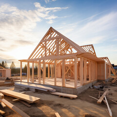 New home construction, Wood construction of a home