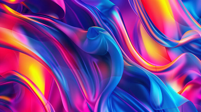 Vagues de tissu color&eacute;es en style abstrait - Abstract Background- wallpaper