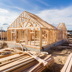New home construction, Wood construction of a home