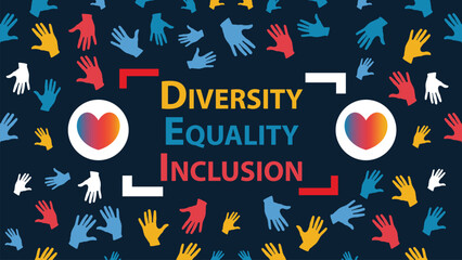 Diversity, equality and inclusion vector banner design concept