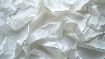 A white piece of paper with a lot of wrinkles and creases