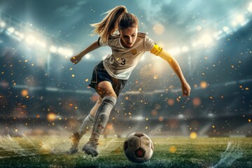 football action scene with competing soccer players