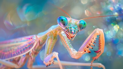 Colorful praying mantis