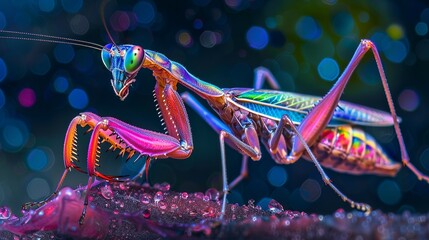 Colorful praying mantis