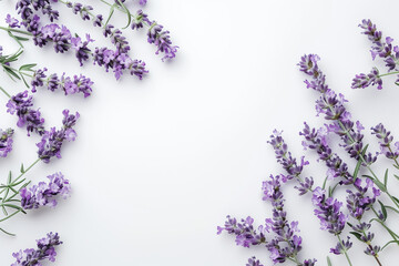 Lavender flowers isolated on white background